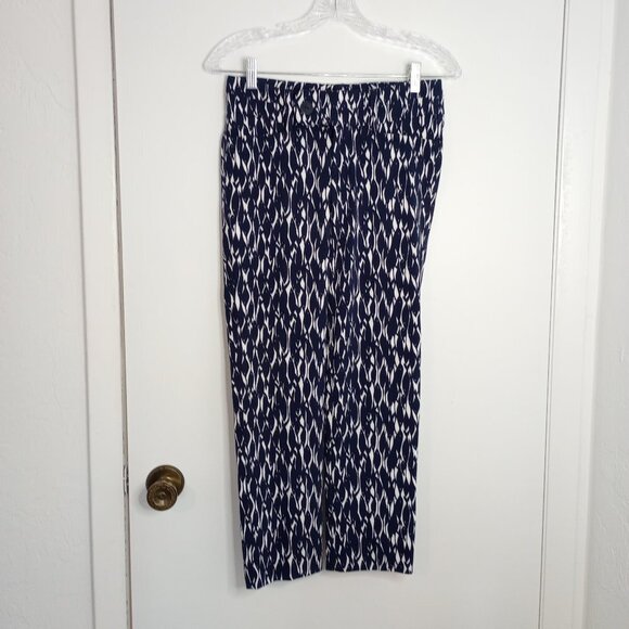 Lilly Pulitzer Luxury Capri Pants in Bright Navy New School Print - Picture 1 of 10
